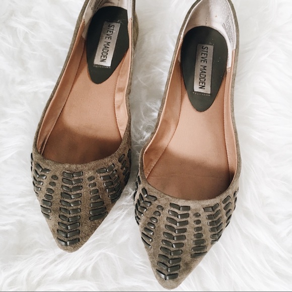 Steve Madden Shoes - Steve Madden Imaura Olive Suede Flat Size 6